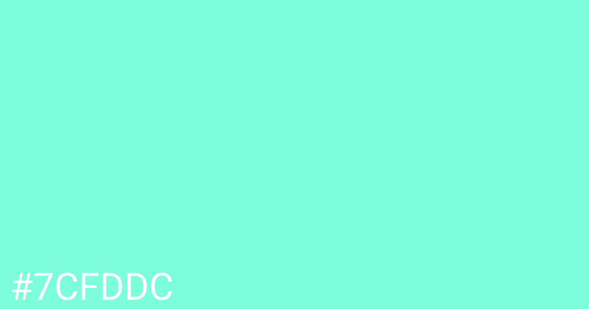 Hex color #7cfddc graphic