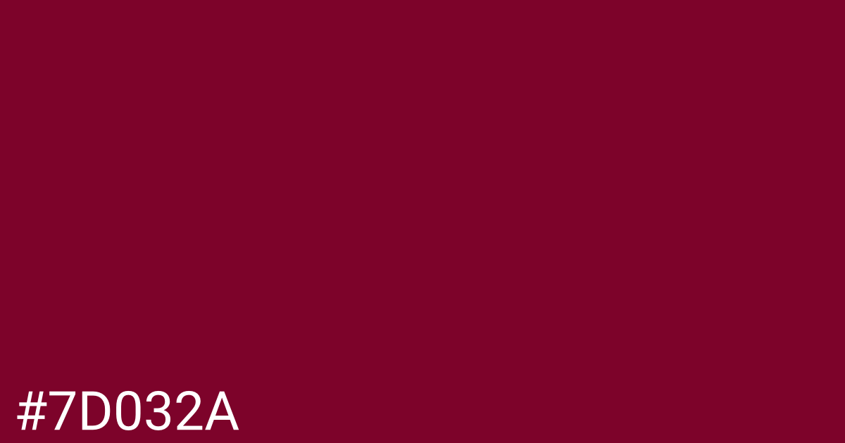 Hex color #7d032a graphic