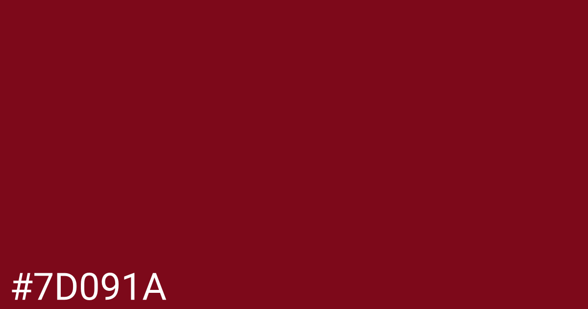 Hex color #7d091a graphic
