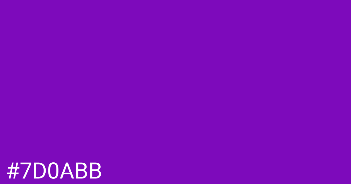 Hex color #7d0abb graphic