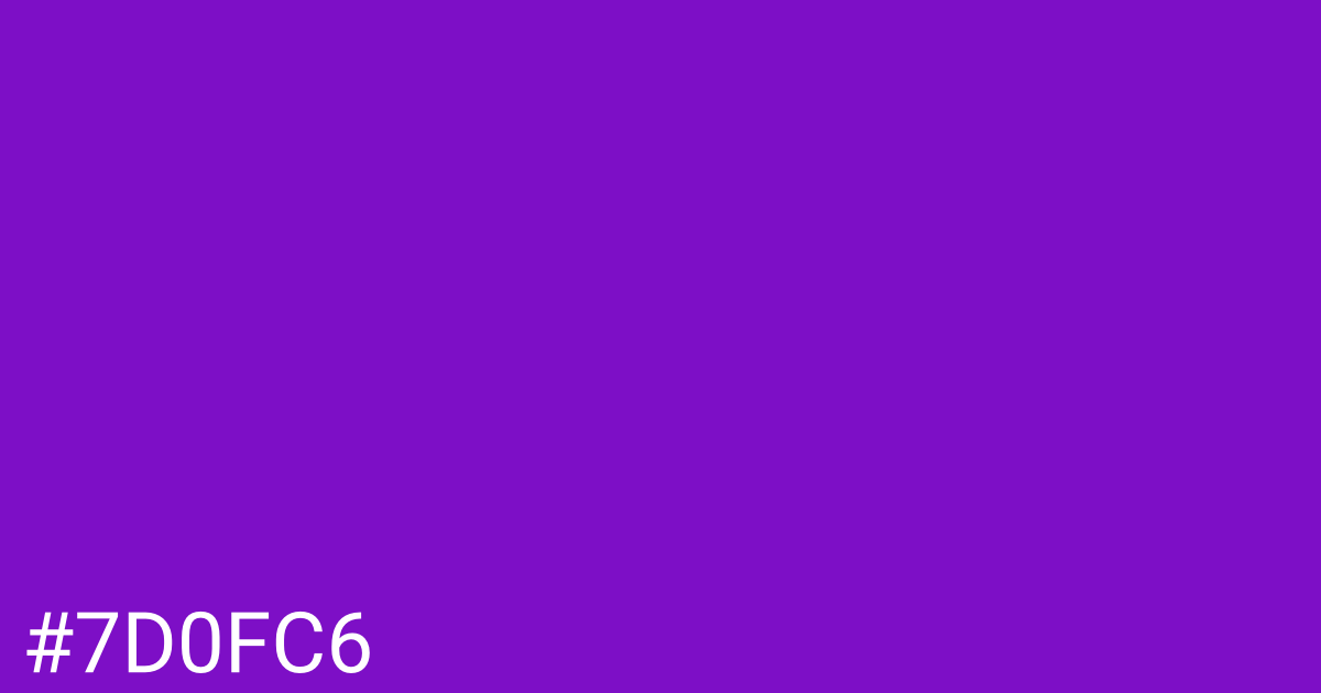 Hex color #7d0fc6 graphic