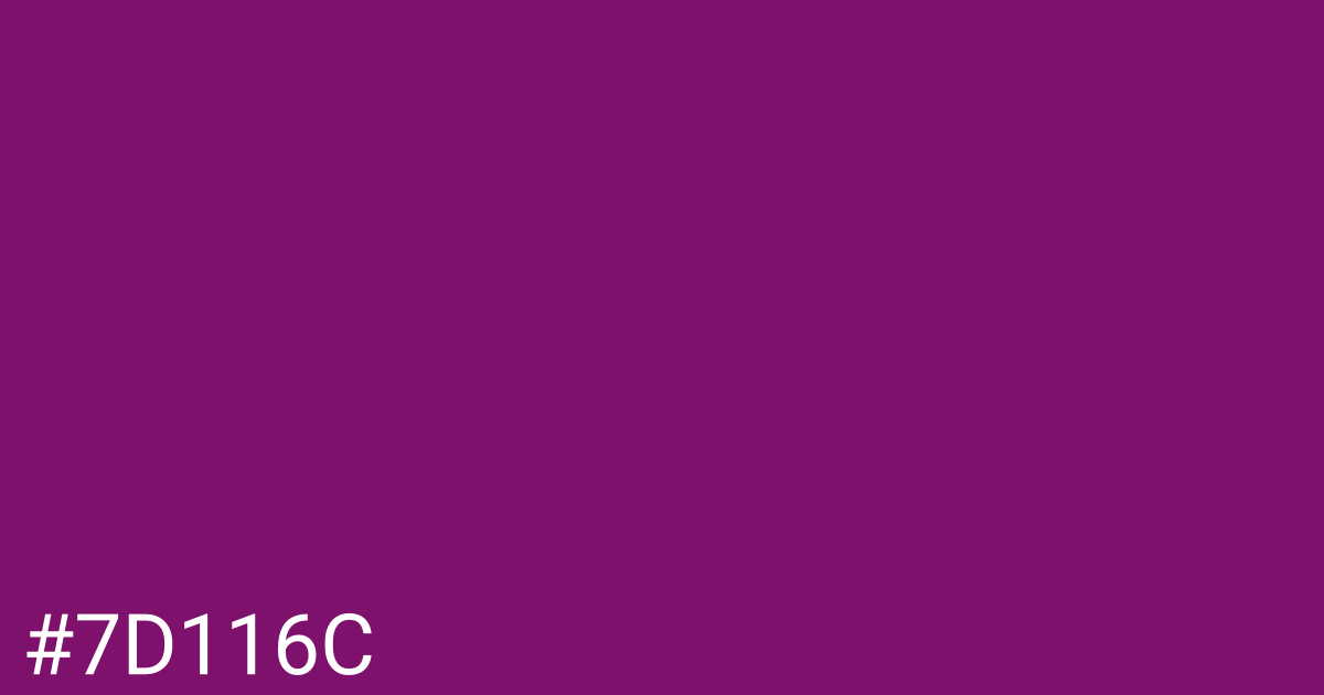 Hex color #7d116c graphic