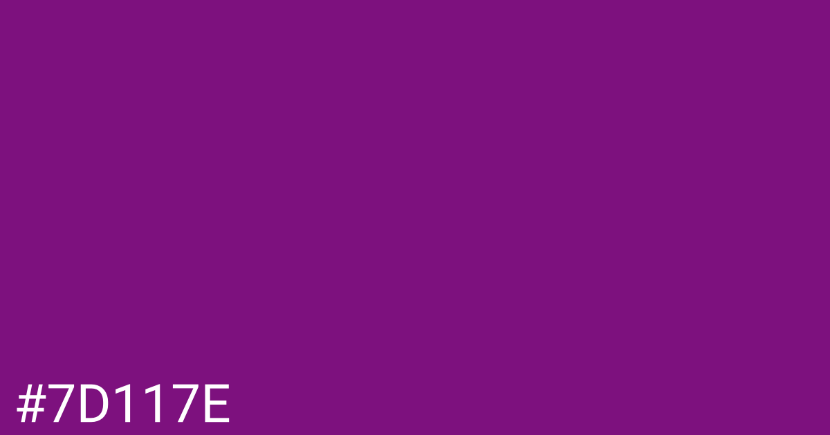 Hex color #7d117e graphic