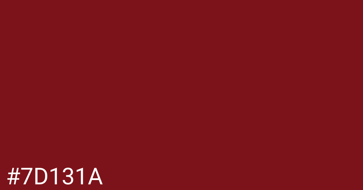 Hex color #7d131a graphic