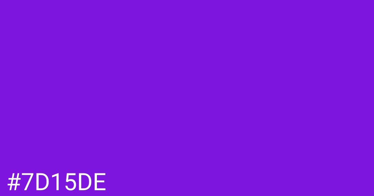 Hex color #7d15de graphic