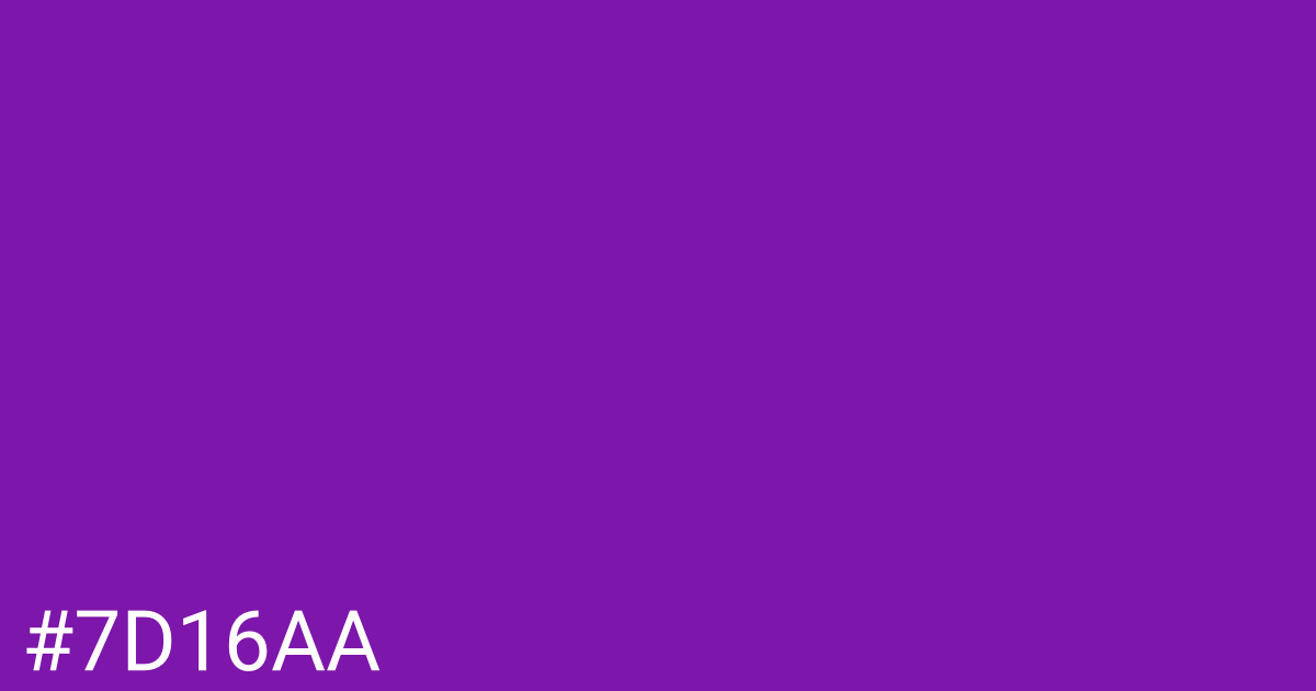 Hex color #7d16aa graphic