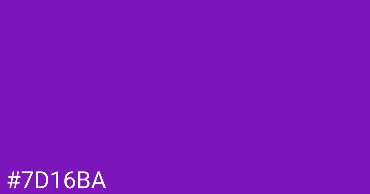 Hex color #7d16ba graphic