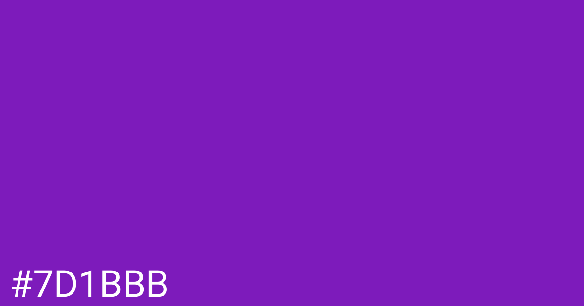 Hex color #7d1bbb graphic