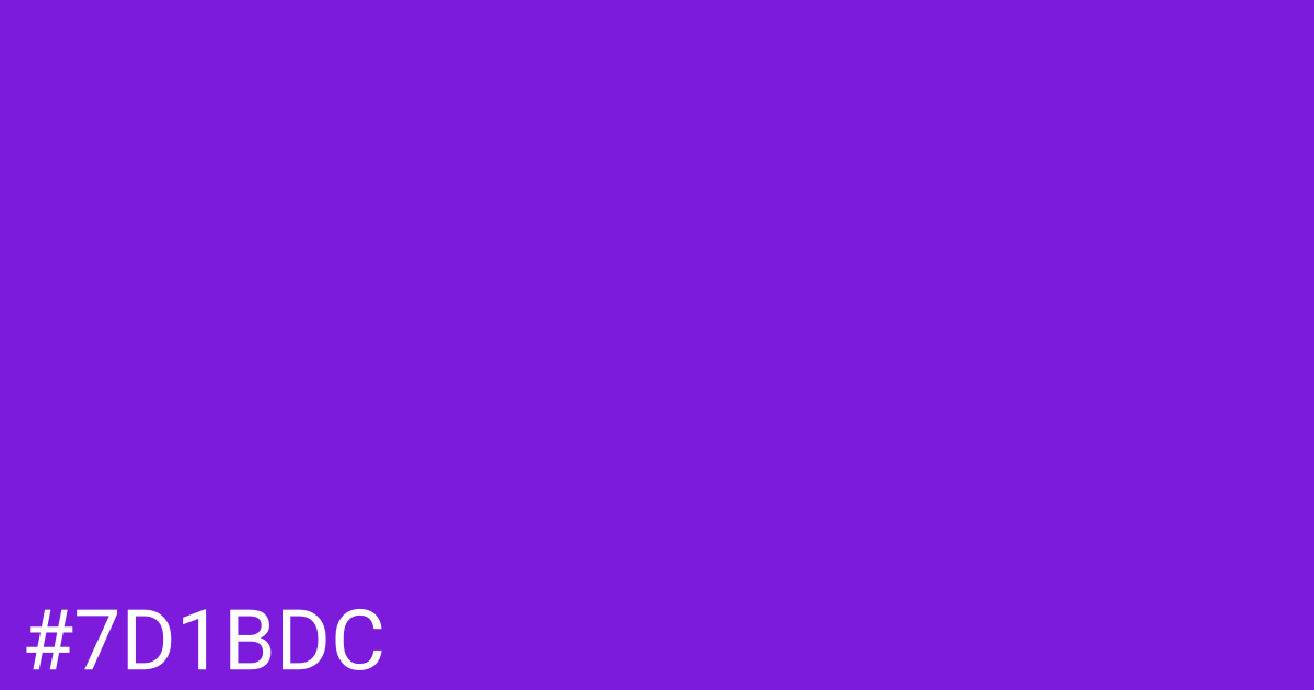 Hex color #7d1bdc graphic