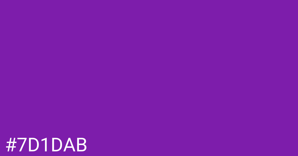 Hex color #7d1dab graphic