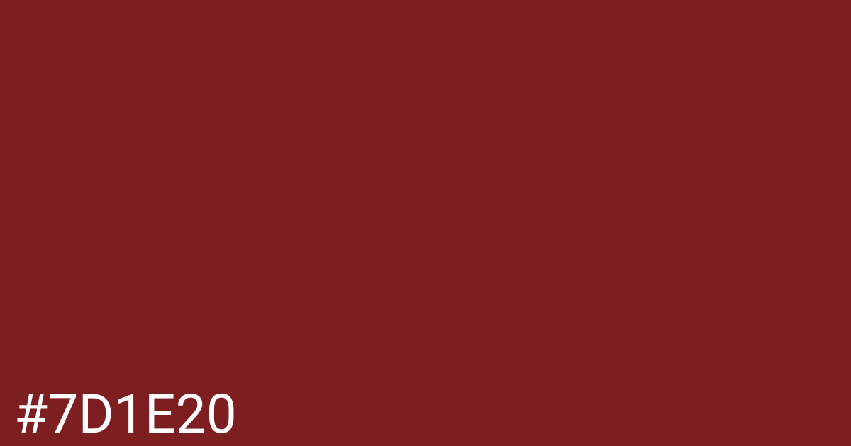 Hex color #7d1e20 graphic
