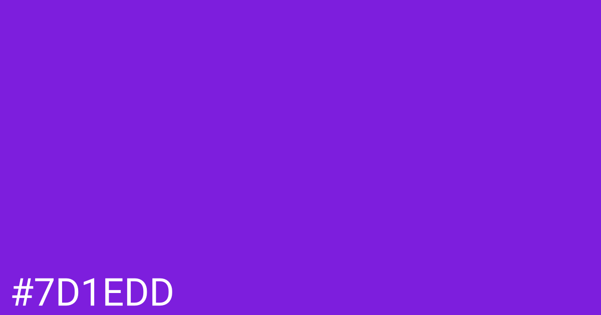 Hex color #7d1edd graphic