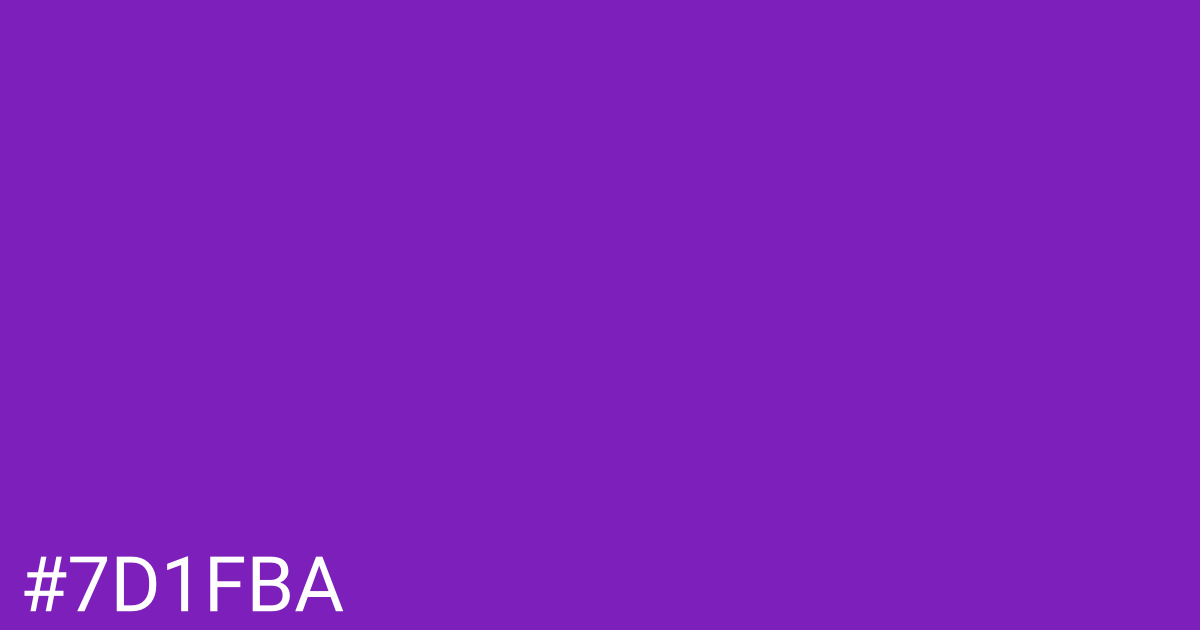 Hex color #7d1fba graphic