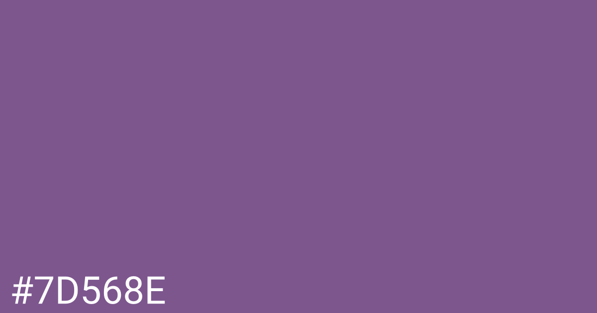 Hex color #7d568e graphic