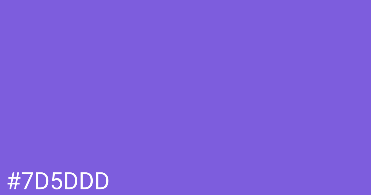 Hex color #7d5ddd graphic