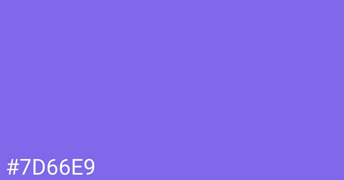 Hex color #7d66e9 graphic
