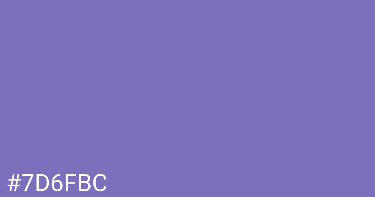 Hex color #7d6fbc graphic