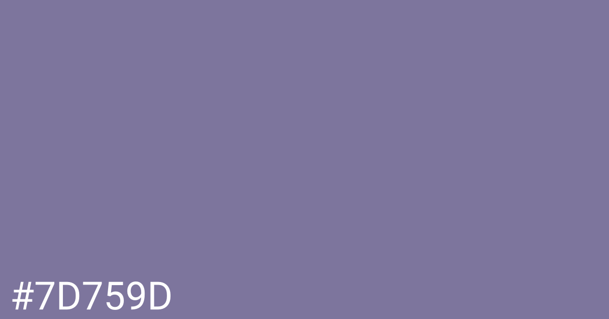 Hex color #7d759d graphic
