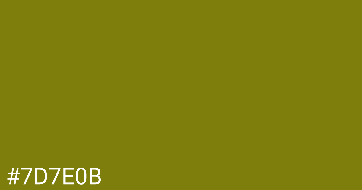 Hex color #7d7e0b graphic
