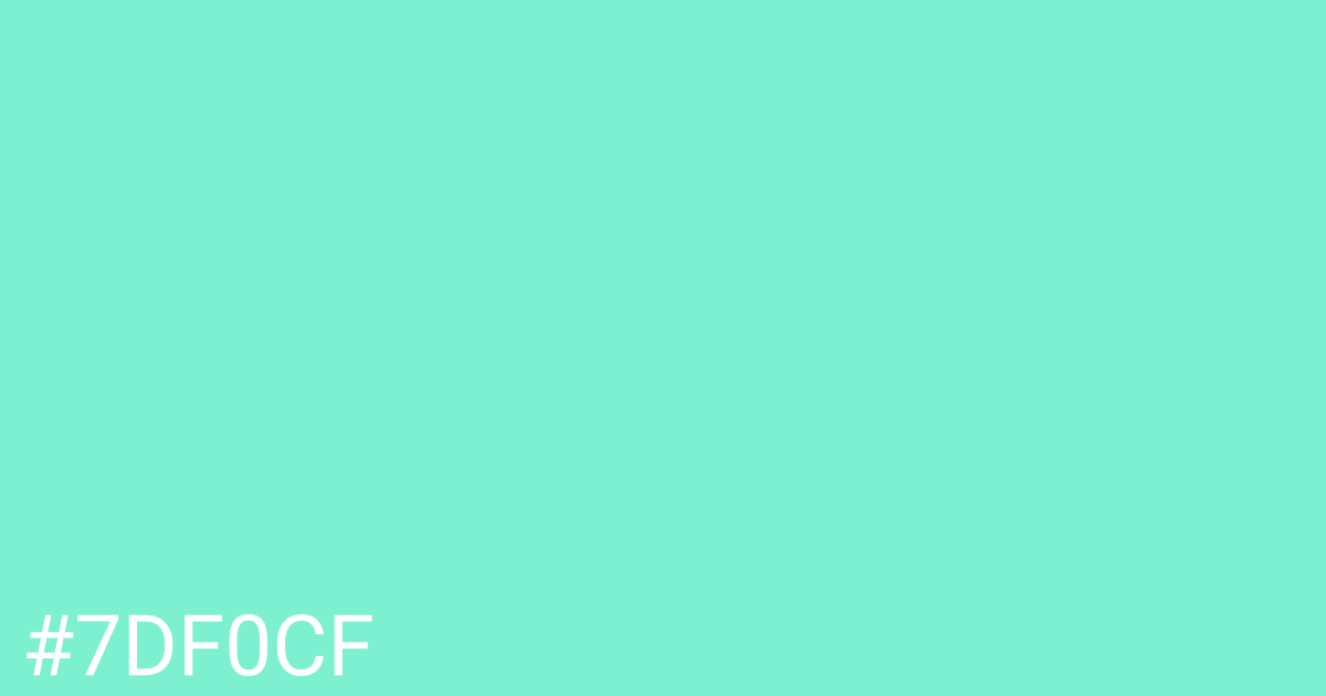 Hex color #7df0cf graphic