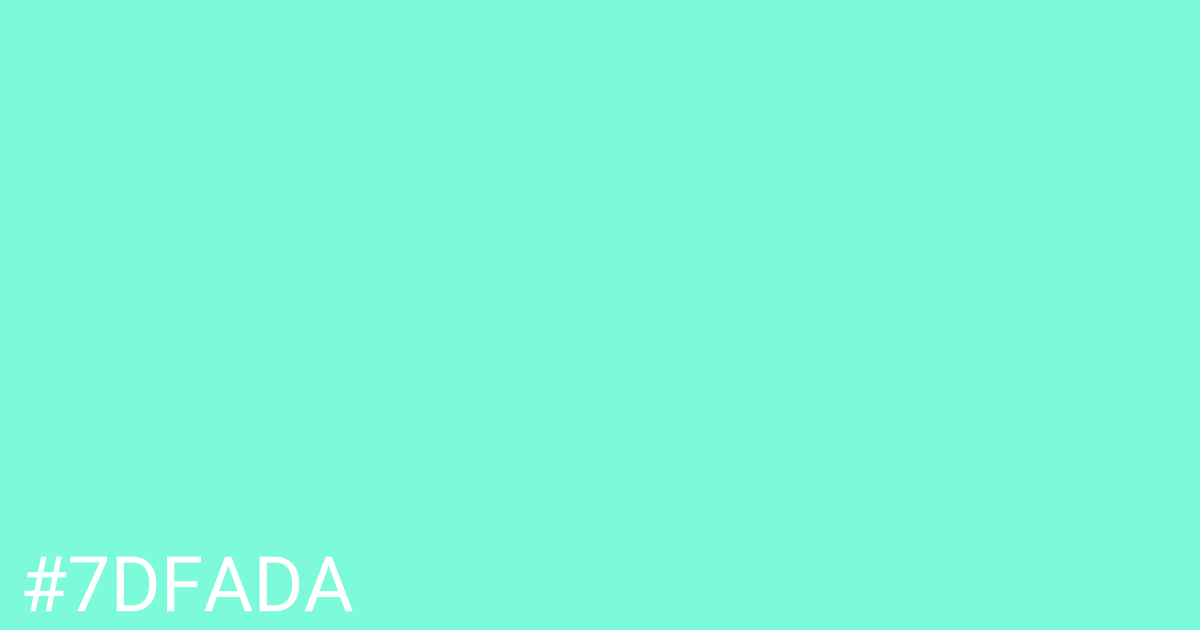 Hex color #7dfada graphic