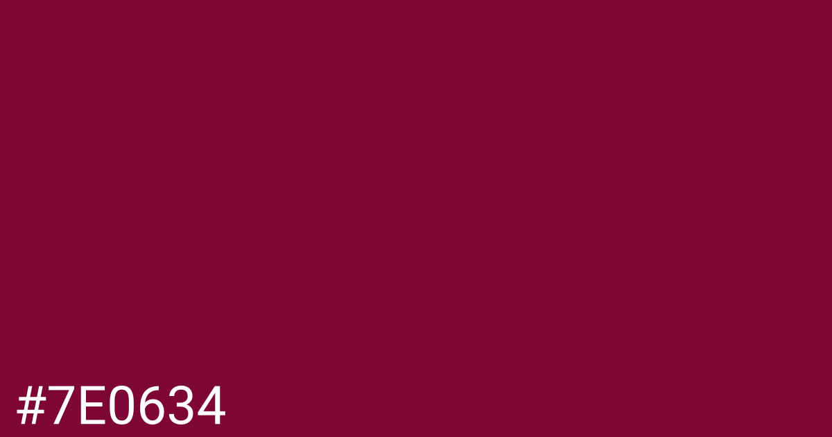 Hex color #7e0634 graphic