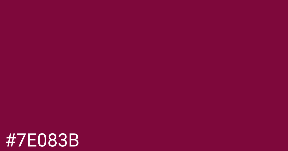 Hex color #7e083b graphic