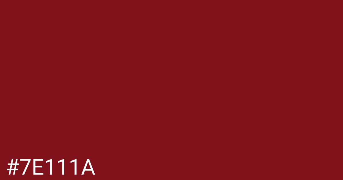 Hex color #7e111a graphic