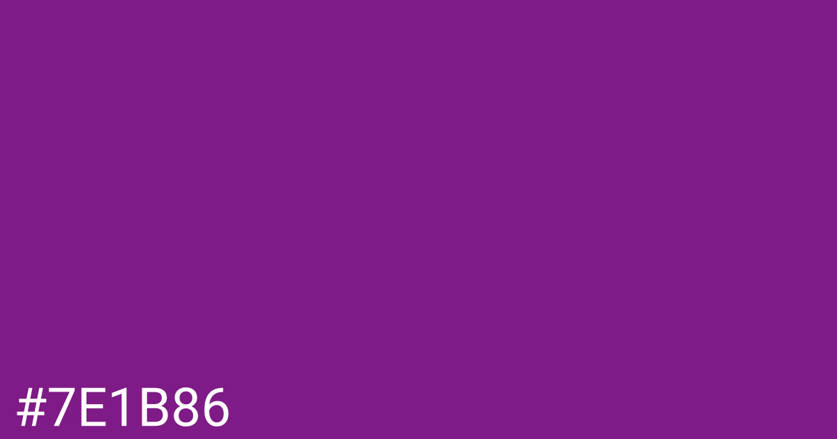 Hex color #7e1b86 graphic