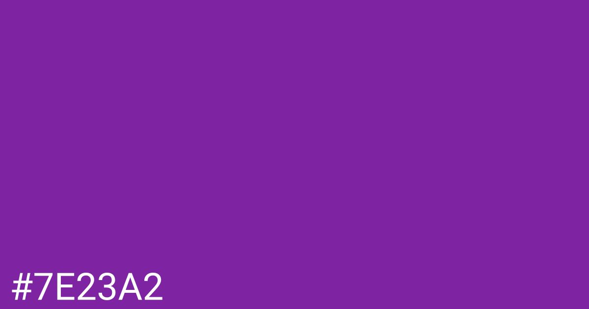 Hex color #7e23a2 graphic