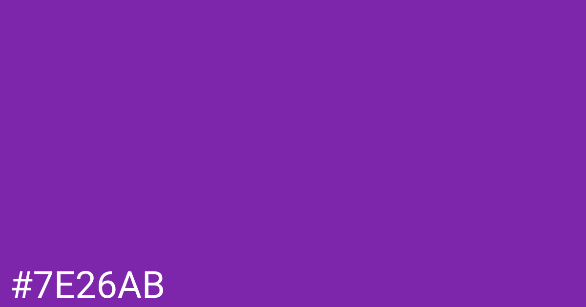 Hex color #7e26ab graphic