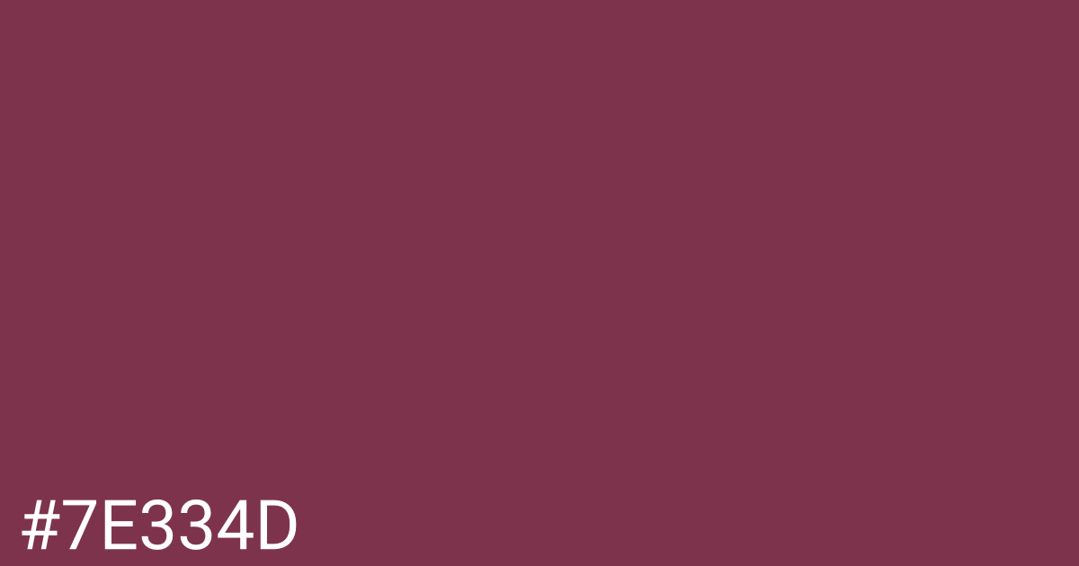 Hex color #7e334d graphic