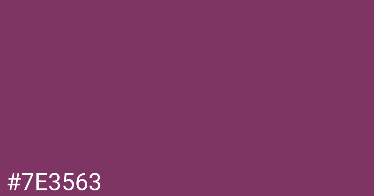 Hex color #7e3563 graphic