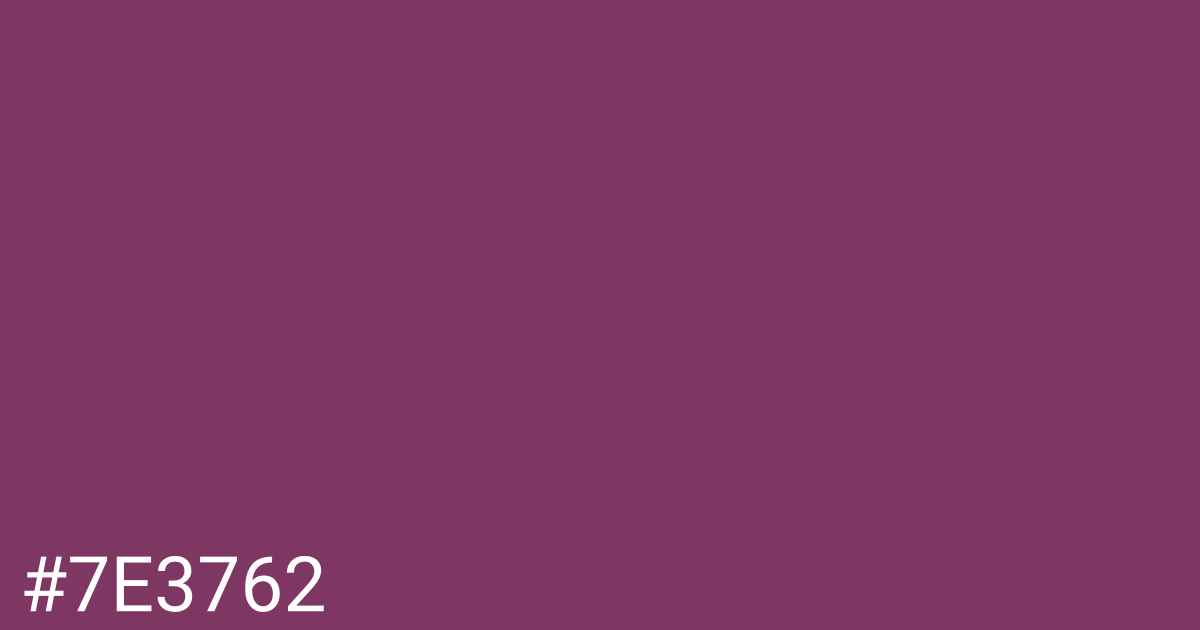 Hex color #7e3762 graphic