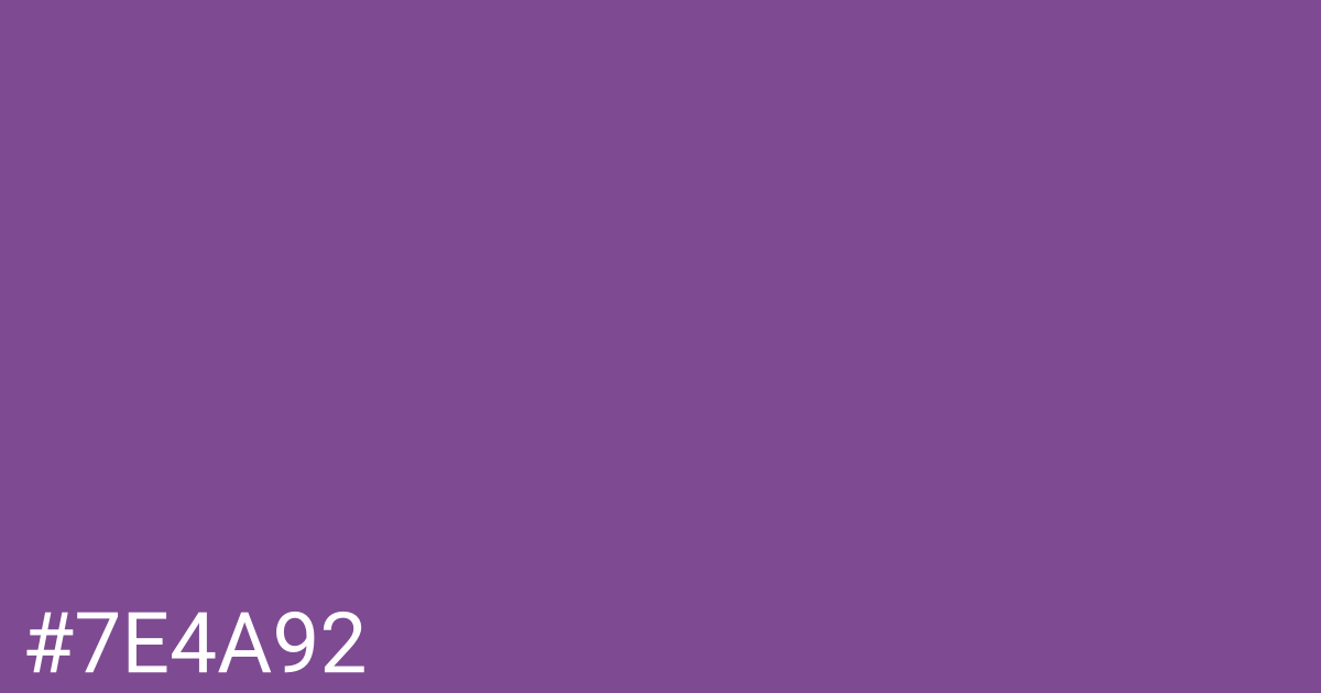 Hex color #7e4a92 graphic