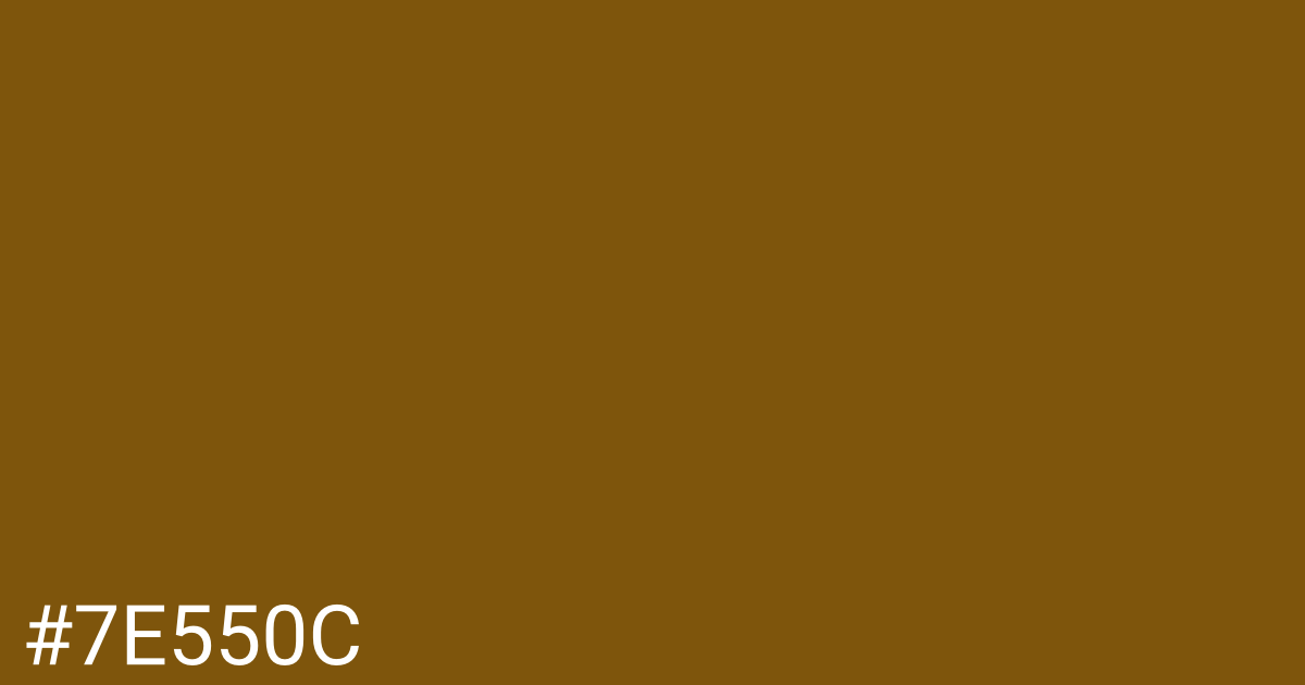 Hex color #7e550c graphic