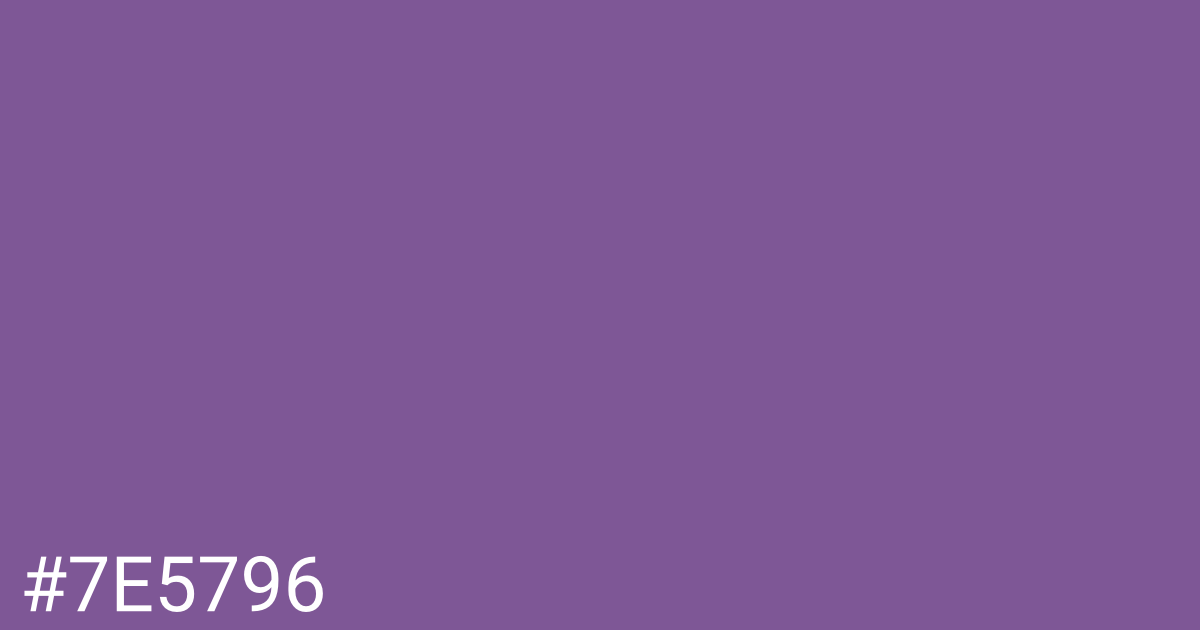 Hex color #7e5796 graphic