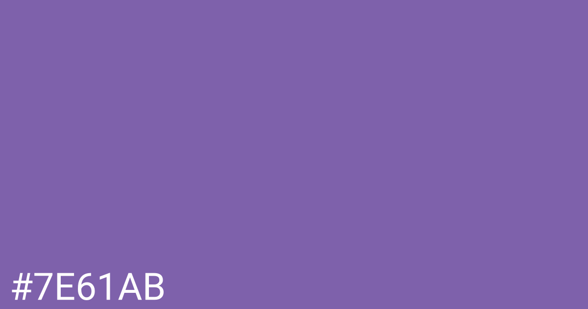Hex color #7e61ab graphic