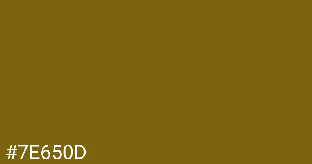 Hex color #7e650d graphic