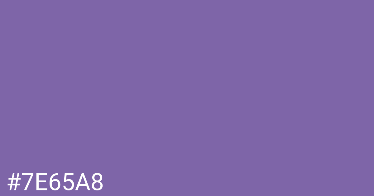 Hex color #7e65a8 graphic