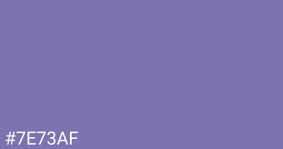 Hex color #7e73af graphic