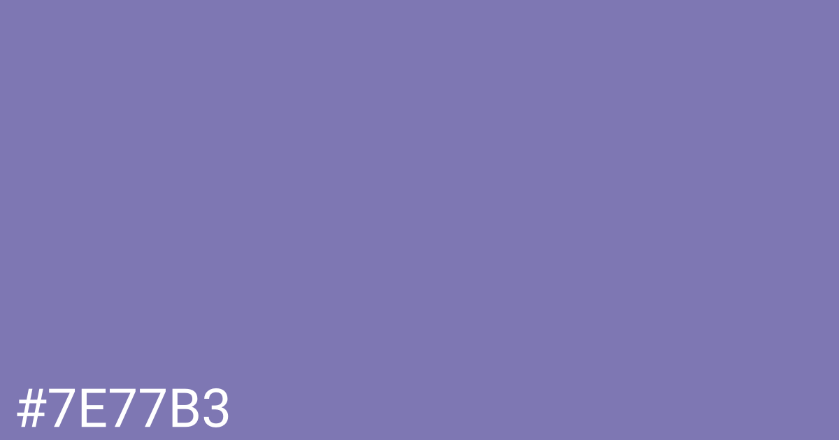 Hex color #7e77b3 graphic