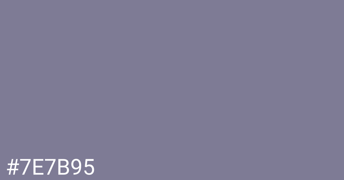 Hex color #7e7b95 graphic