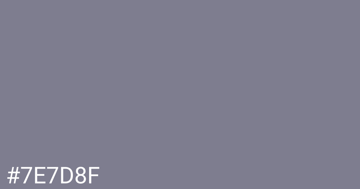 Hex color #7e7d8f graphic