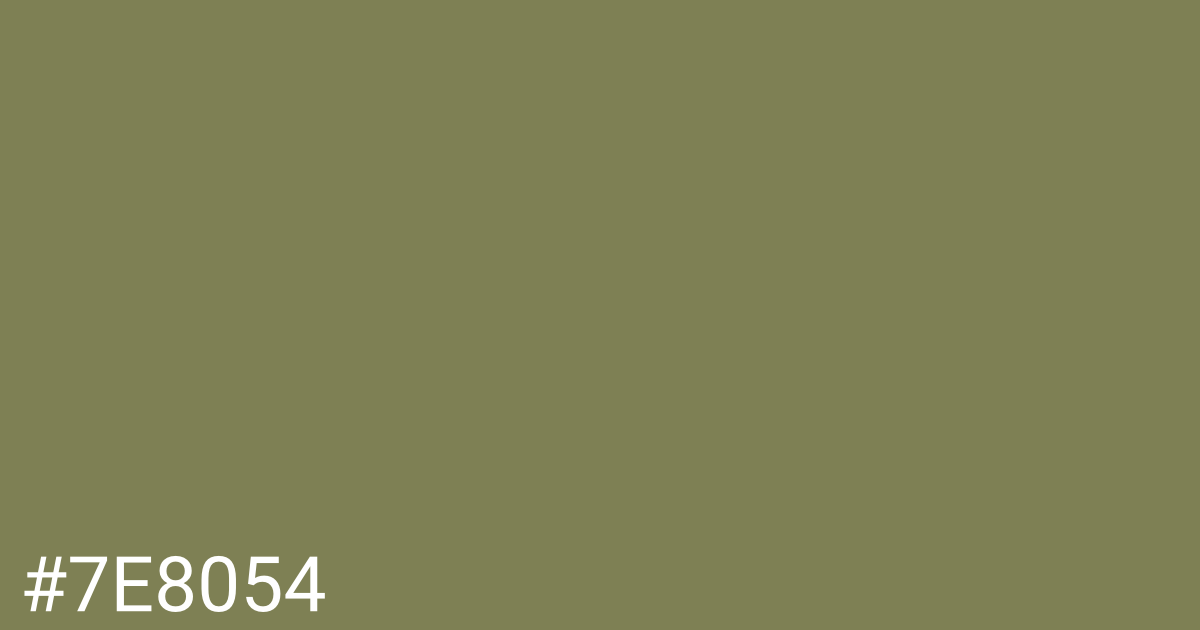 Hex color #7e8054 graphic