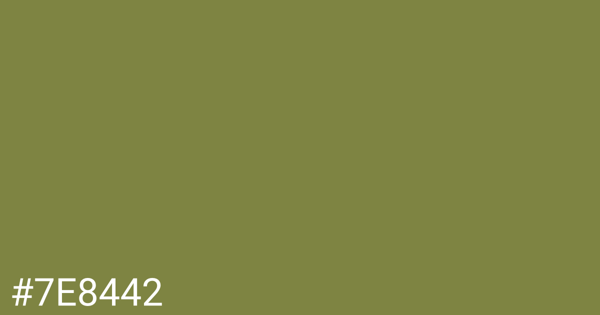 Hex color #7e8442 graphic