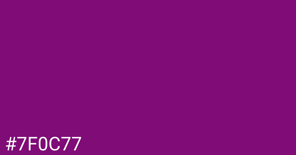 Hex color #7f0c77 graphic