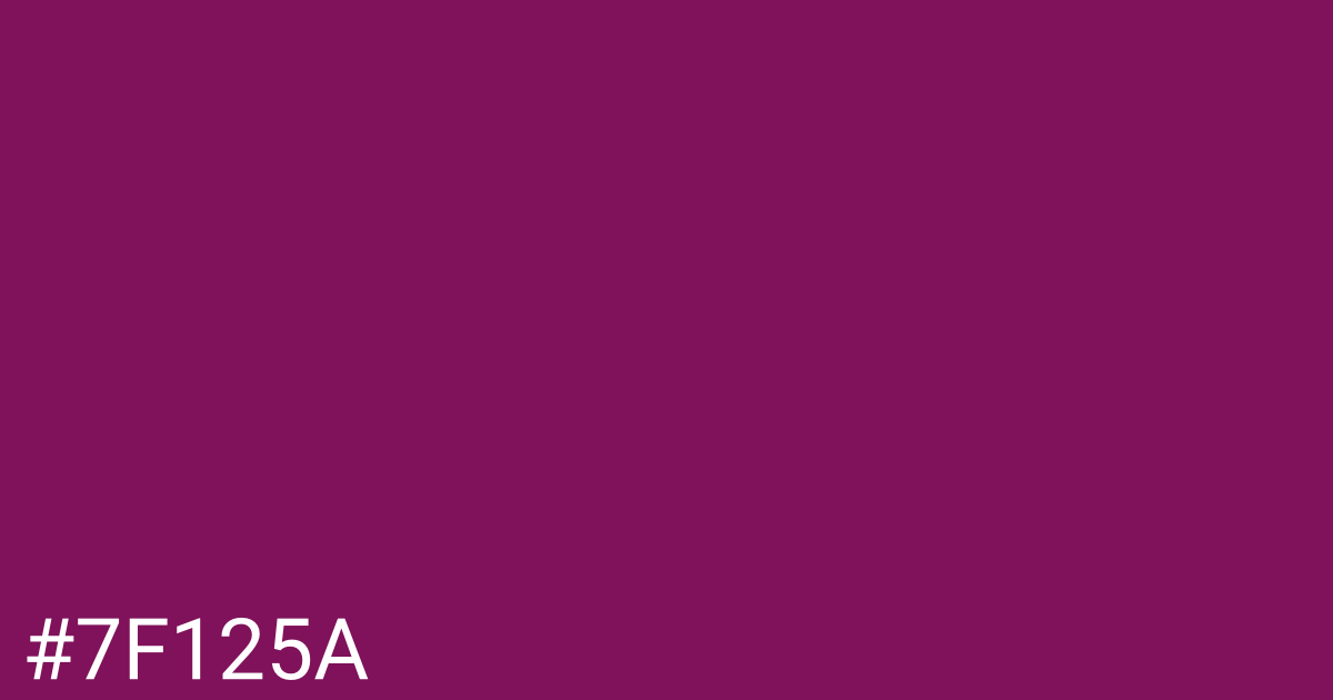Hex color #7f125a graphic