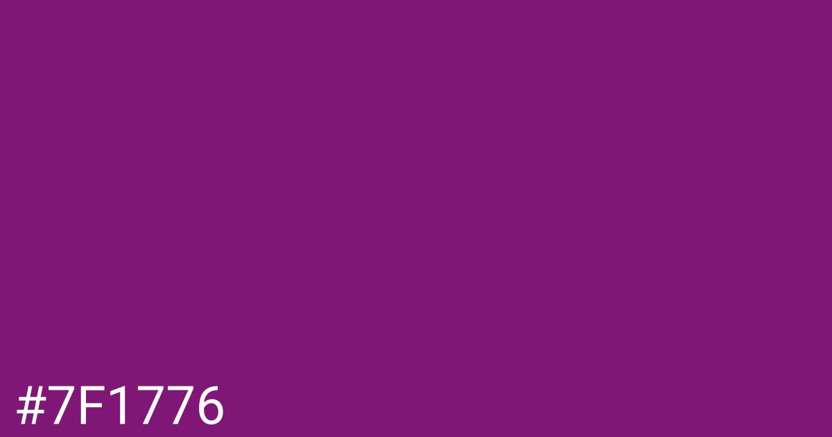 Hex color #7f1776 graphic