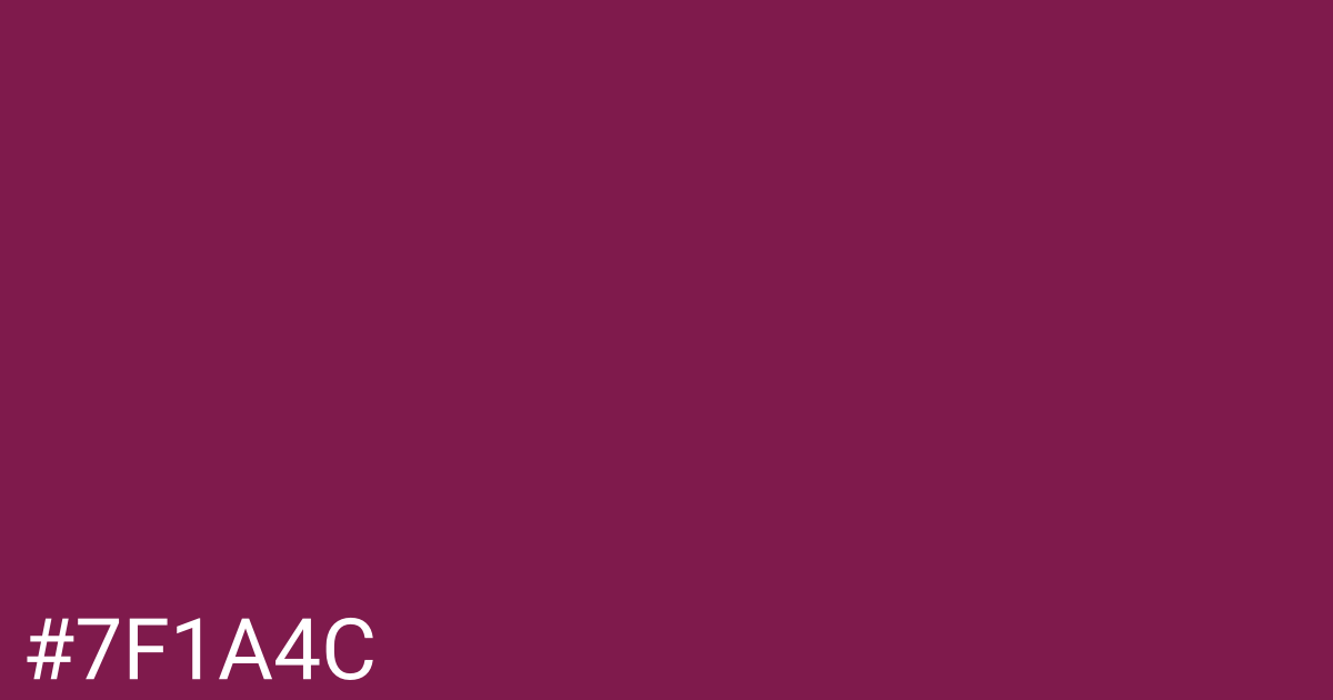 Hex color #7f1a4c graphic
